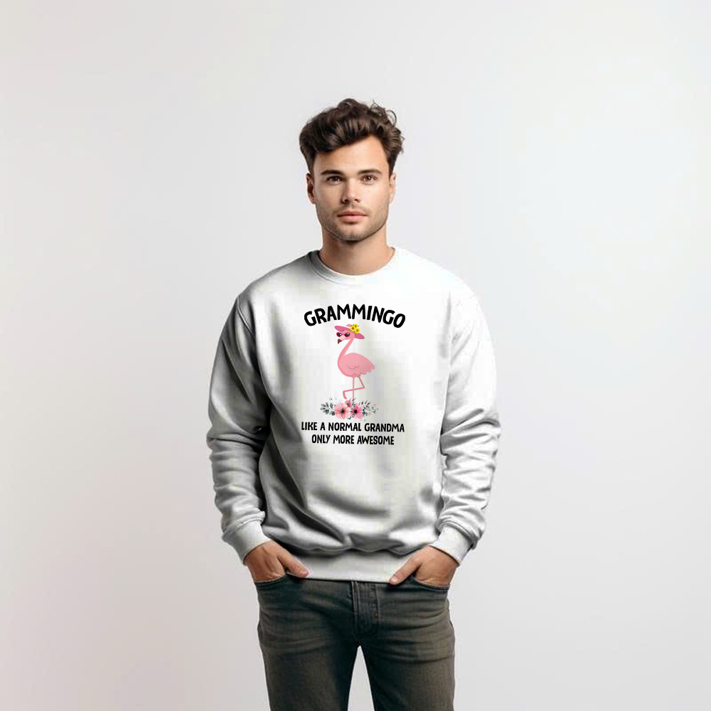 Grammingo Like Normal Grandma Only More Awesome Sweatshirt Flamingo Woman Fun Tees Gifts For Grandma
