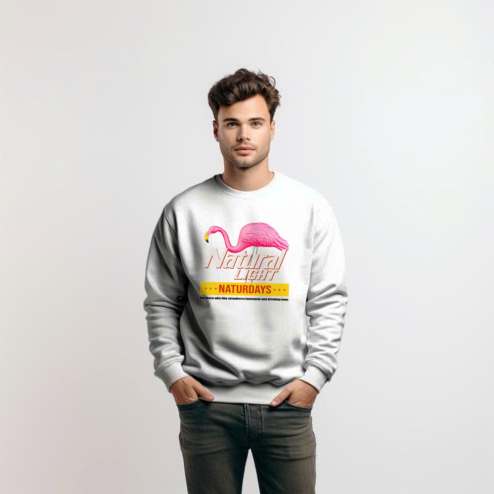 Pink Flamingo Natural Light Naturdays Sweatshirt Funny Sayings Flamingo Shirt Mens Womens